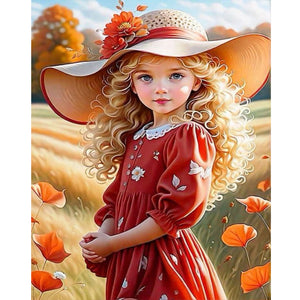 Sweet Girl 40*50CM(Canvas) Full Round Drill Diamond Painting