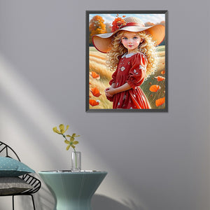 Sweet Girl 40*50CM(Canvas) Full Round Drill Diamond Painting