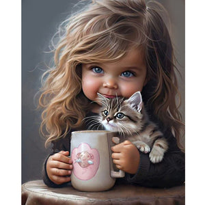 Sweet Girl 40*50CM(Canvas) Full Round Drill Diamond Painting