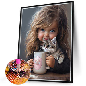 Sweet Girl 40*50CM(Canvas) Full Round Drill Diamond Painting