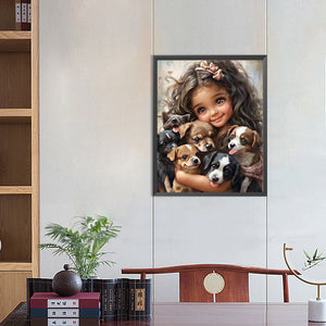 Sweet Girl 40*50CM(Canvas) Full Round Drill Diamond Painting