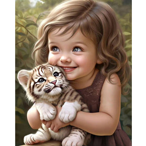 Sweet Girl 40*50CM(Canvas) Full Round Drill Diamond Painting