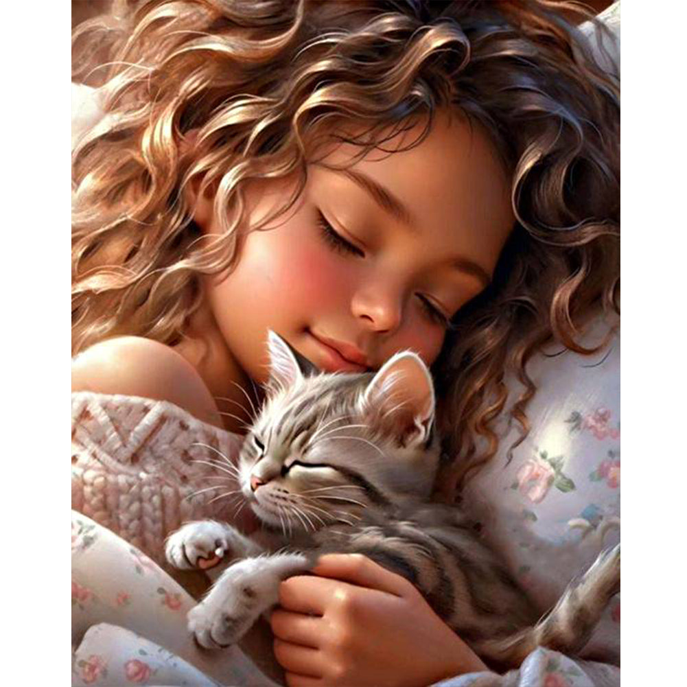 Sweet Girl 40*50CM(Canvas) Full Round Drill Diamond Painting