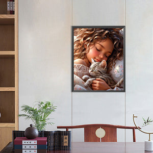 Sweet Girl 40*50CM(Canvas) Full Round Drill Diamond Painting