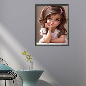 Sweet Girl 40*50CM(Canvas) Full Round Drill Diamond Painting