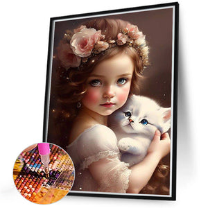 Sweet Girl 40*50CM(Canvas) Full Round Drill Diamond Painting