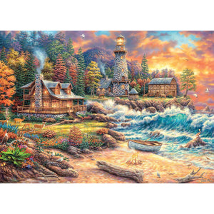 Houses 70*50CM(Canvas) Full Square Drill Diamond Painting