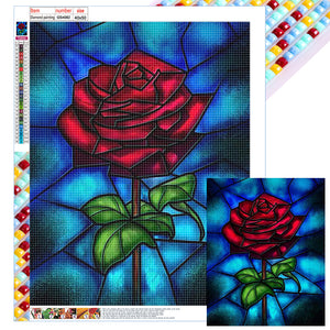 Glass Painted Roses 40*50CM(Canvas) Full Square Drill Diamond Painting