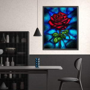 Glass Painted Roses 40*50CM(Canvas) Full Square Drill Diamond Painting