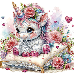 White Unicorn 30*30CM(Canvas) Partial Special Shaped Drill Diamond Painting