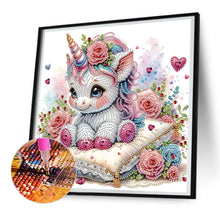 Load image into Gallery viewer, White Unicorn 30*30CM(Canvas) Partial Special Shaped Drill Diamond Painting
