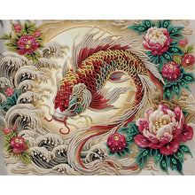 Load image into Gallery viewer, Red Koi 40*50CM(Canvas) Partial Special Shaped Drill Diamond Painting
