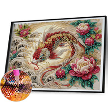 Load image into Gallery viewer, Red Koi 40*50CM(Canvas) Partial Special Shaped Drill Diamond Painting
