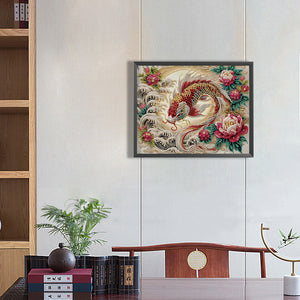 Red Koi 40*50CM(Canvas) Partial Special Shaped Drill Diamond Painting