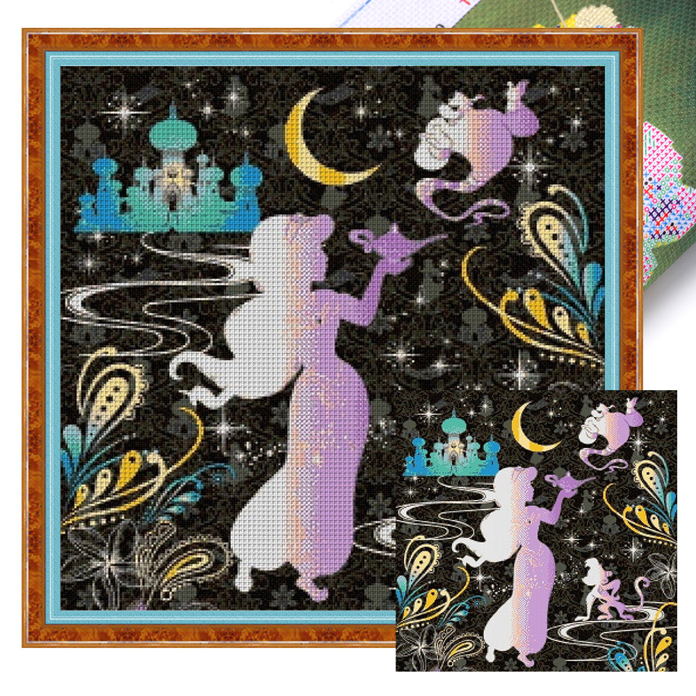 Silhouette-Princess Jasmine 40*40CM11CT 3 Stamped Cross Stitch