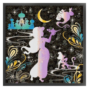 Silhouette-Princess Jasmine 40*40CM11CT 3 Stamped Cross Stitch