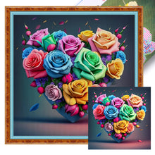 Load image into Gallery viewer, Love Rose 40*40CM11CT 3 Stamped Cross Stitch
