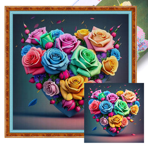 Love Rose 40*40CM11CT 3 Stamped Cross Stitch