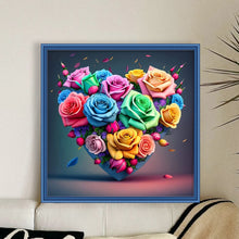 Load image into Gallery viewer, Love Rose 40*40CM11CT 3 Stamped Cross Stitch
