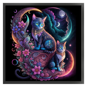Flower Cat 40*40CM11CT 3 Stamped Cross Stitch