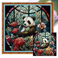 Load image into Gallery viewer, Glass Painting Panda 40*40CM11CT 3 Stamped Cross Stitch
