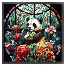 Load image into Gallery viewer, Glass Painting Panda 40*40CM11CT 3 Stamped Cross Stitch
