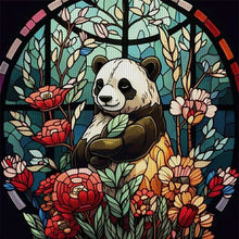 Load image into Gallery viewer, Glass Painting Panda 40*40CM11CT 3 Stamped Cross Stitch
