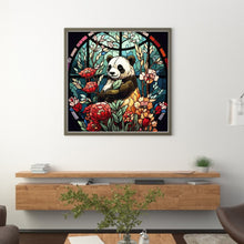 Load image into Gallery viewer, Glass Painting Panda 40*40CM11CT 3 Stamped Cross Stitch
