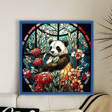 Load image into Gallery viewer, Glass Painting Panda 40*40CM11CT 3 Stamped Cross Stitch
