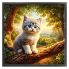 Load image into Gallery viewer, Kitten On Tree Branch 40*40CM11CT 3 Stamped Cross Stitch
