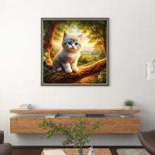 Load image into Gallery viewer, Kitten On Tree Branch 40*40CM11CT 3 Stamped Cross Stitch
