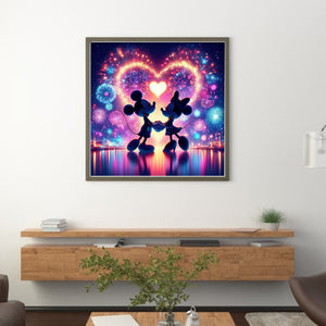 Love Mickey And Minnie 40*40CM11CT 3 Stamped Cross Stitch