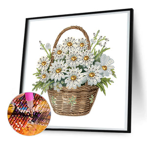 Flower Basket 30*30CM(Canvas) Partial Special Shaped Drill Diamond Painting