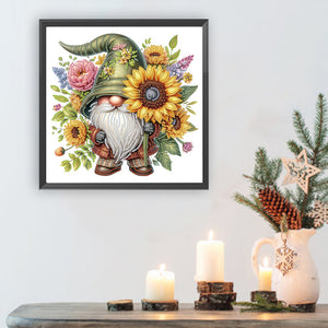 Flower Gnome 30*30CM(Canvas) Partial Special Shaped Drill Diamond Painting