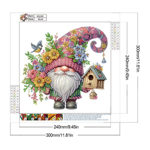 Flower Gnome 30*30CM(Canvas) Partial Special Shaped Drill Diamond Painting