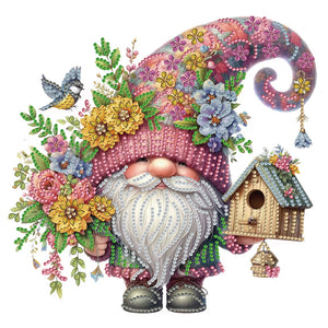 Flower Gnome 30*30CM(Canvas) Partial Special Shaped Drill Diamond Painting