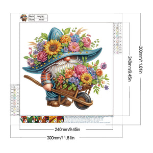 Flower Gnome 30*30CM(Canvas) Partial Special Shaped Drill Diamond Painting