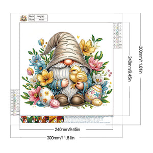 Flower Gnome 30*30CM(Canvas) Partial Special Shaped Drill Diamond Painting