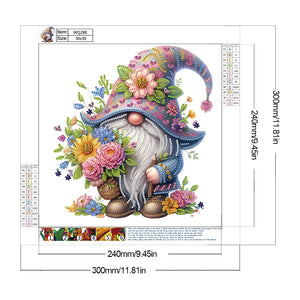 Flower Gnome 30*30CM(Canvas) Partial Special Shaped Drill Diamond Painting