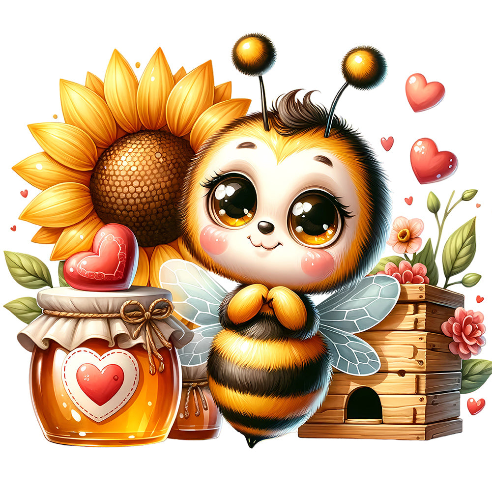 Cute Bee 30*30CM(Canvas) Full Round Drill Diamond Painting