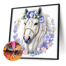 Load image into Gallery viewer, White Horse 30*30CM(Canvas) Full Round Drill Diamond Painting
