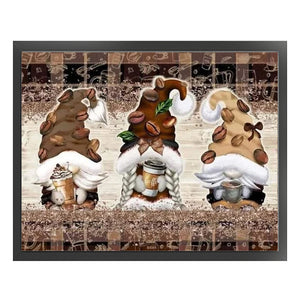 Coffee Gnome 50*40CM11CT 3 Stamped Cross Stitch