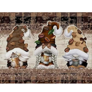Coffee Gnome 50*40CM11CT 3 Stamped Cross Stitch