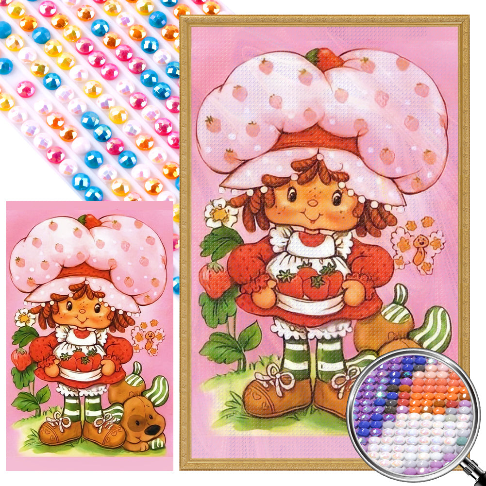 Strawberry Girl 30*50CM(Picture) Full AB Round Drill Diamond Painting