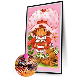 Strawberry Girl 30*50CM(Picture) Full AB Round Drill Diamond Painting