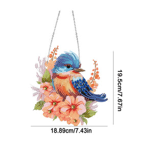 Cute Acrylic Bird Single-Side Diamond Art Hanging Pendant for Home Wall Decor