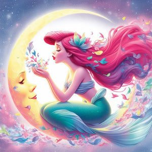 Mermaid Princess Ariel 30*30CM18CT 2 Stamped Cross Stitch