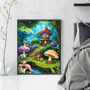 Mushroom House 40*50CM11CT 3 Stamped Cross Stitch