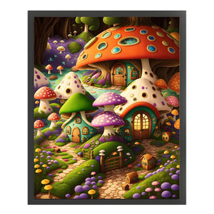 Mushroom House 40*50CM11CT 3 Stamped Cross Stitch