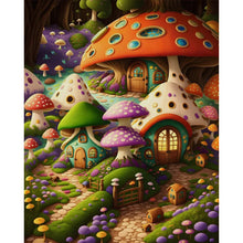 Load image into Gallery viewer, Mushroom House 40*50CM11CT 3 Stamped Cross Stitch
